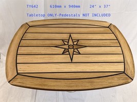 Boat Barrel Shape Teak Table Top ONLY 610mm x 940mm  Marine Yacht Carava... - $484.00