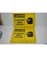 LOT of 4 Signs &quot;Caution Eye Protection Required in This Area&quot; w/ graphic... - $873.33 MXN
