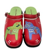 Hannah Anderson Girls Clogs Red Horse Size 36 EU 3.5Y USA Leather Shoes - $43.11