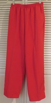 Susan Graver Peachskin Pull-on Pants (A39944) Large TOMATO RED - $39.99