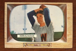 Vintage 1955 Baseball Card Bowman #14 Gus Keriazakos Pitcher Washington Senators - £7.74 GBP
