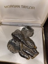 MORGAN TAYLOR Vintage Silver/gold Tone Eleph Brooch With Box - $19.79