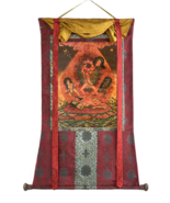 CHHINNAMASTA OIL VARNISHED THANGKA PAINTING KALI TANTRA ART SILK BROCADE... - $277.26 CAD
