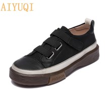 Women&#39;s Vulcanized Shoes Flat New Genuine Leather Women&#39;s sneakers Retro Large S - £61.63 GBP