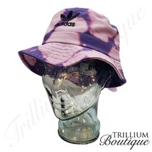 ADIDAS Hat Bucket Women Purple Reverse Dye Bucket Hat Trefoil Logo Vacation - £28.03 GBP