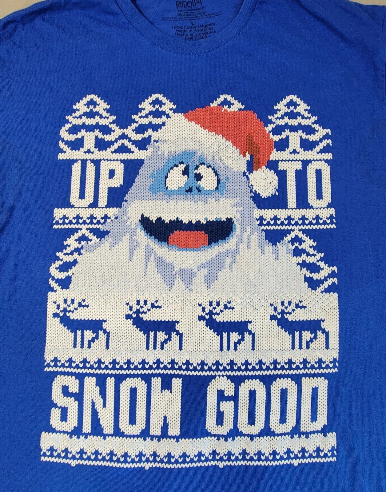 Primary image for Up To Snow Good Rudolf Christmas T Shirt Mens Large Cotton Abominable Snowman