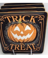 4 Dinner Plates Eli Ana Halloween Haunted Pumpkin Pumpkin Trick or Treat... - $57.37