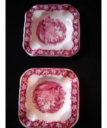 Two Vintage Masons Pink Vista Ironstone Ashtrays - $20.37 CAD