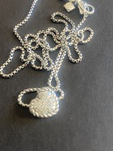 Used David Yurman Diamond Heart Pendant Necklace 925 Sterling Silver - $375.00