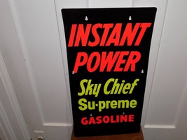 Vintage Texaco Instant Power Sky Chief Su-preme Gasoline Plastic Sign - $222.75