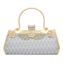 Fashion Silver Clutch Bag Wedding  Bag Woman Evening Party Chain Bag High Qualit - £94.60 GBP