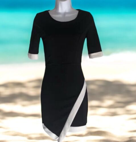 Fashion Nova black White asymmetric dress Women’s Juniors Size S  Work P... - $19.79