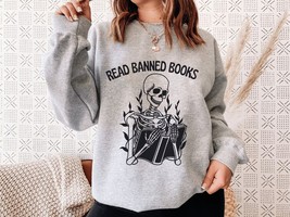 Read Banned Books sweatshirt,Book Lover hoodie, Literary crewneck, Social Justic - £35.58 GBP