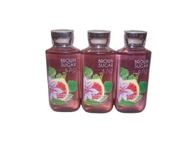 Bath &amp; Body Works Brown Sugar &amp; Fig Shea &amp; Vitamin E Shower Gel 10 oz Lot of 3 - £30.83 GBP