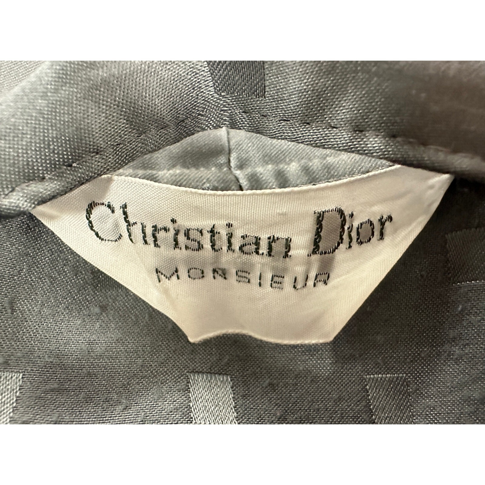 Vintage Christian Dior Monsieur Silver Robe Mens OS Lounge Coat 80s 90s Item image 5