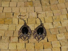 Black drop earrings - Black chandelier earrings - Earrings black stone- Earrings - £14.16 GBP