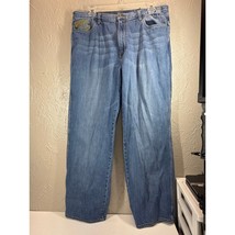 ENYCE Jeans Mens Baggy Y2K Skater Wide Pipe Leg Embroidered Street 40x32... - $746.34 MXN