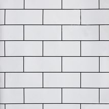 Dundee Deco White Tiles Self Adhesive Contact Paper, Peel and Stick Modern Wallp - £25.46 GBP+