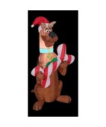 Gemmy Scooby Doo w/ Santa Hat &amp; Candy Cane Bone 3.5&#39; Christmas Yard Decor - $68.23 CAD