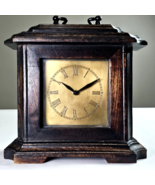 Vintage Mantle Clock Henry 10.5&quot; Brass Face Dark Worn Wood Décor 10.5x10... - $1,430.59 MXN