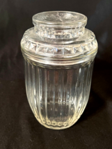 Vintage Anchor Hocking Ribbed Glass ￼Canister Jar with Original Lid - £14.14 GBP