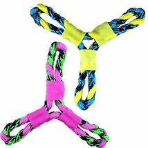 MPP Paracord Rope Dog Toys Twisted Tri Flyer Tough Durable Fetch Toss Tug 10 1/4 - £14.03 GBP+