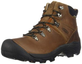 KEEN Men&#39;s Pyrenees Mid Height Waterproof Hiking Boots, Black Iris/Fossil Orange - $310.81