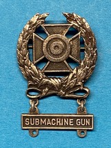 WWII, U.S. ARMY, EXPERT MARKSMANSHIP BADGE, STERLING, PINBACK, SUBMACHIN... - £14.97 GBP