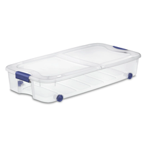 Large Storage Bin, 66 Quart Clear Underbed Storage Container with Latch ... - $38.80