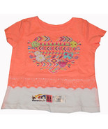 Garanimals Toddler Girl Short Sleeve Crohet Trim Graphic Tee neon Coral NWT - £4.72 GBP