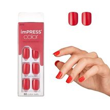 KISS imPRESS No Glue Mani Press On Nails, Color, &#39;Latte&#39;, Beige, Short S... - $8.81