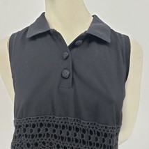 Carole Little Petite Sleeveless Dress Women Size PS Macramé Stretchy Bla... - $10.69