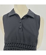 Carole Little Petite Sleeveless Dress Women Size PS Macramé Stretchy Bla... - $10.69