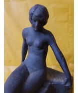 Antique Nude Art Deco Flapper Girl Spelter Metal Bookend Art Nouveau Sin... - £311.49 GBP