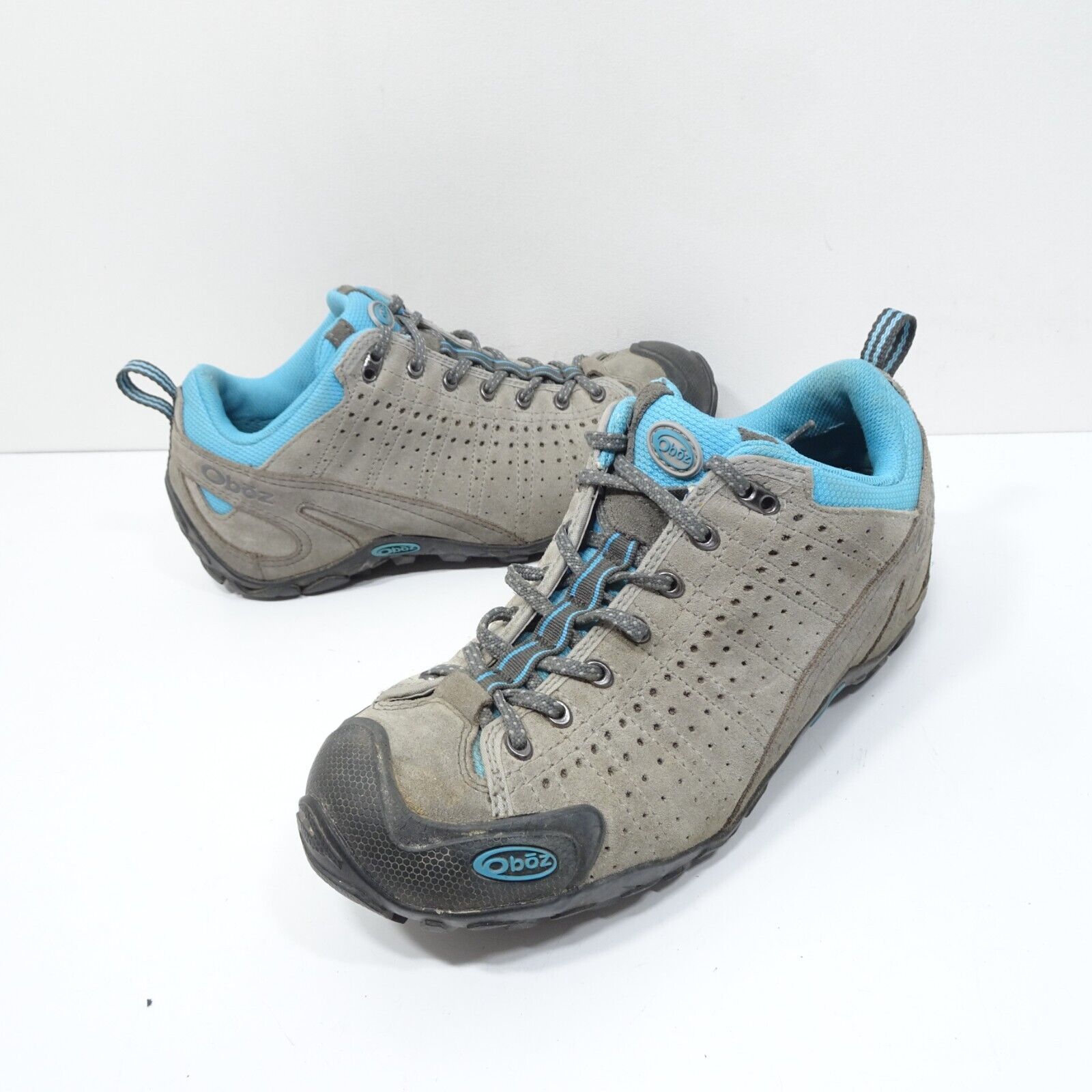 Oboz Women&#39;s Teewinot Hiking Shoe Size 6 Suede Blue Outdoors Active - $22.49