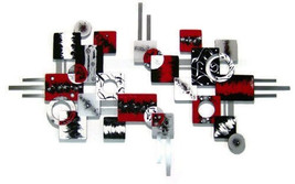 An item in the Art category: Modern wall art, Red Black Wall Sculpture, Designer 2pc Abstract Art 68x40