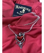 Alchemy Gothic ULFP20 Devil Heart Necklace Pendant Crystal Red Horns IN HAND - $38.90