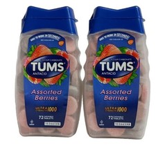 2X Tums Ultra Strength 1000 Assorted Berries Antacid Tablets 72 Ct. Each - £11.54 GBP