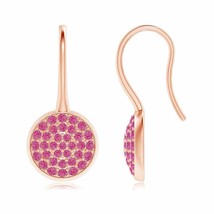 Authenticity Guarantee 
ANGARA Pave Set Pink Sapphire Circle Earrings with Fi... - £505.38 GBP