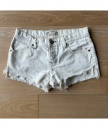 Free People Distressed Cutoff Cheeky Button Fly Denim Shorts sz 26 - £19.10 GBP