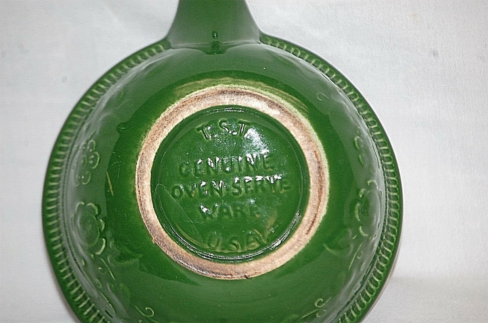 Taylor Smith & Taylor TS&T Individual Custard Cup Ramekin Green Dish w Handle Item image 4