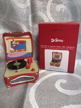 Hallmark 2021 Dr. Seuss You&#39;re A Mean One Mr. Grinch Record Player Ornament - £39.29 GBP