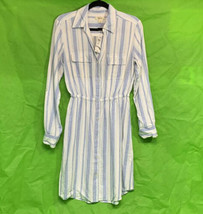 Style &amp; Co Striped Button-Front Linen-Blend Shirtdress S - £28.87 GBP