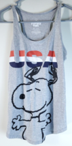 Family Fun Tank Top Womens Size XS Gray Knit Cotton Juniors USA Snoop Pullover - £10.14 GBP