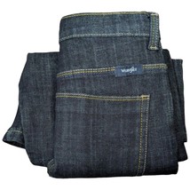 Womens Dark Wrangler Jeans Adjustable Waist Denim Blue Size 16 Husky 5ey... - £22.84 GBP