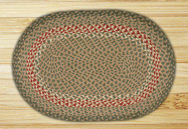 Earth Rugs C-09 Green Burgundy Oval Braided Rug 5 Feet x 8 Feet - £193.25 GBP