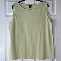 Eddie Bauer Cotton Knit Tank Size XXL Soft Yellow-Green - $14.03