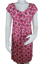 Boden Sheath Dress Womens US 10 Lined Pink Purple Bold Floral Knit Cap S... - $357.15 MXN