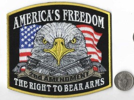 America&#39;s Freedom The Right To Bear Arms 2nd Amendment Iron On  Patch 5&quot;X 4 1/2 - £7.17 GBP