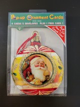 Vtg Set of  2 Pop Shop Studios Pop-Up Santa&#39;s Visit Ornament Cards #OC-005 (NOP) - £7.72 GBP